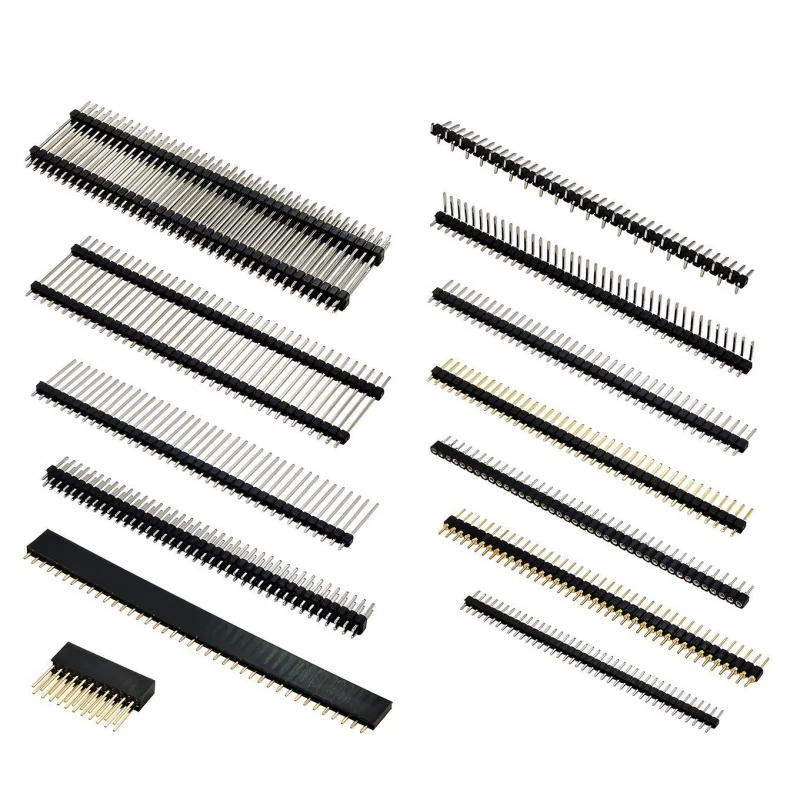 90 Degree Right Angle Pin Header Gold Plated Single Row 2.54mm 40P Connector 10pcs Lot