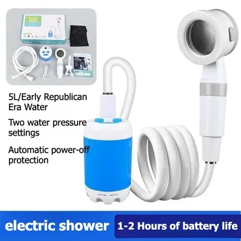 No need for electricity portable camping shower outdoor camping shower pump rechargeable electric shower pump with smart digital 1
