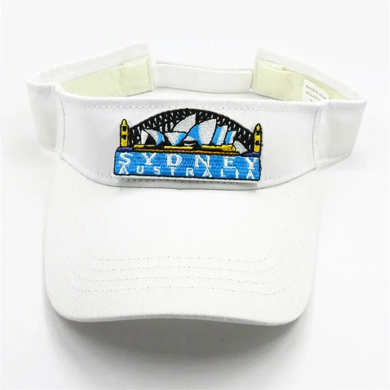 Spring Summer Cotton Geometric Building Embroidery Visors Baseball Cap Adjustable Snapback Cap for Men and Women 388