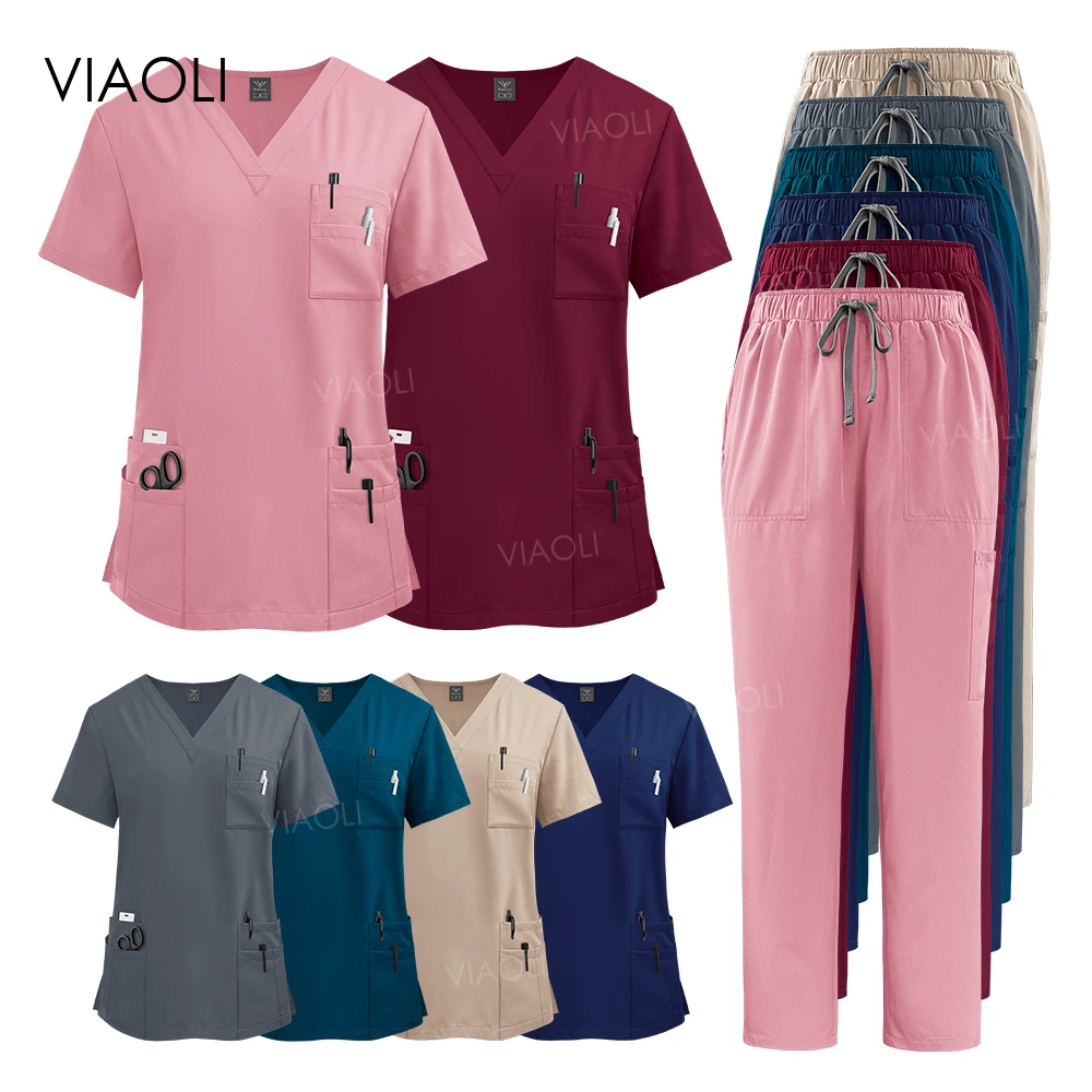 ขายส่งราคาชุดแพทย์สําหรับสตรีชุดผ่าตัด Lab Coat กับกระเป๋าทันตกรรมขัด Veterinary ชุดพยาบาลนุ่มบทความ