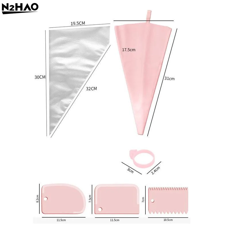 120Pcs Piping Tips Stainless Steel Set with 100 Disposable Icing Bags Cake Decorating Tools For Baking Homemade Desserts