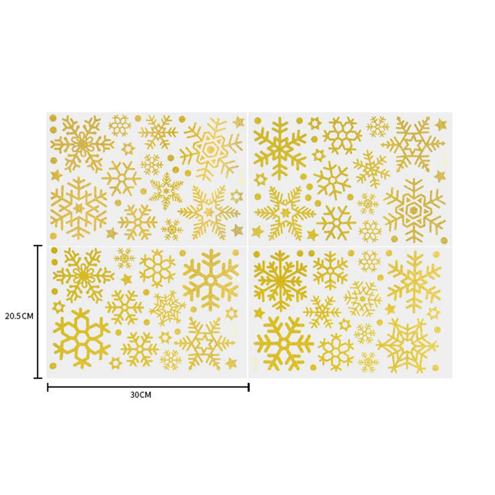 1 Set Christmas Snowflake Window Decals 20.5*30cm Snowflake Window Decals Beautiful Christmas Decorations Anti-static/waterproof