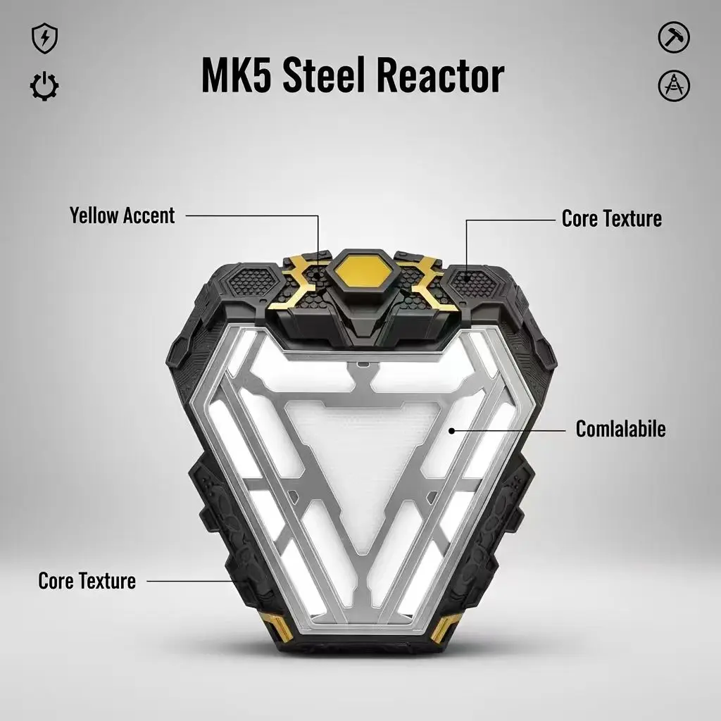 Touch sensitive curved reactor, LED illuminated props with lights, creative gifts suitable for role-playing and home decoration