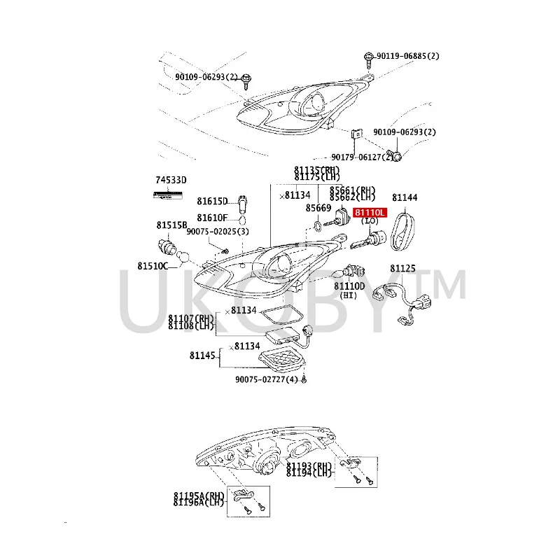 9098120005   لمبة المصباح الأمامي من نوع To yo ta Celica Land Cruiser التفريغ #2