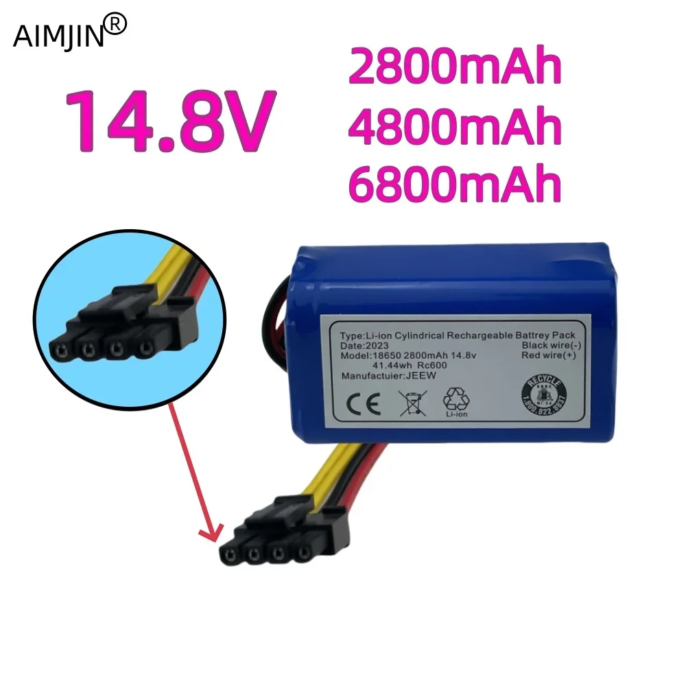 

Vacuum cleaner battery 14.8V2800mAh 4800mAh 6800mAh Robot vacuum cleaner battery ILIFE A4, A40, A4S, A6, A8, V7, V7S V7S Pro V50