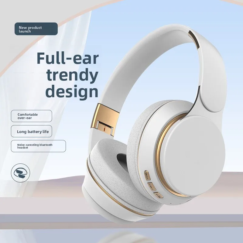Fashionable Bluetooth wireless headphones, over-ear, deep bass, sports stereo, high fidelity, long battery life, universal