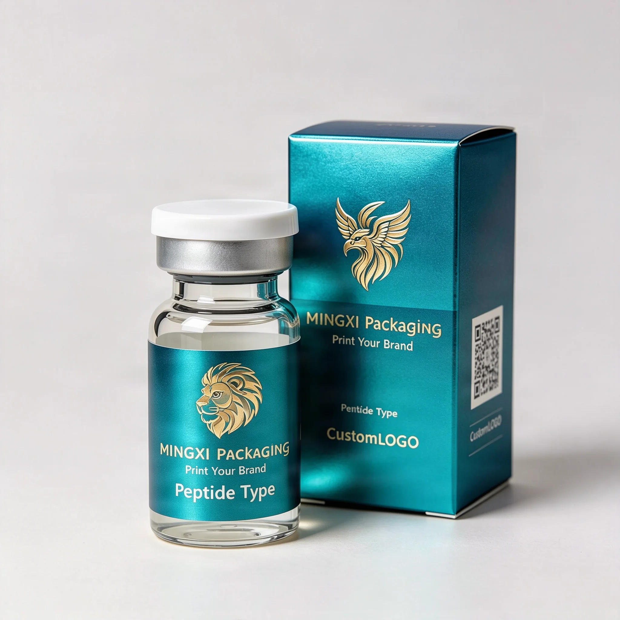 Precision Print Waterproof High‑Temperature Resistant Self‑Adhesive Stickers for Peptide Injectable Health Supplement Vials