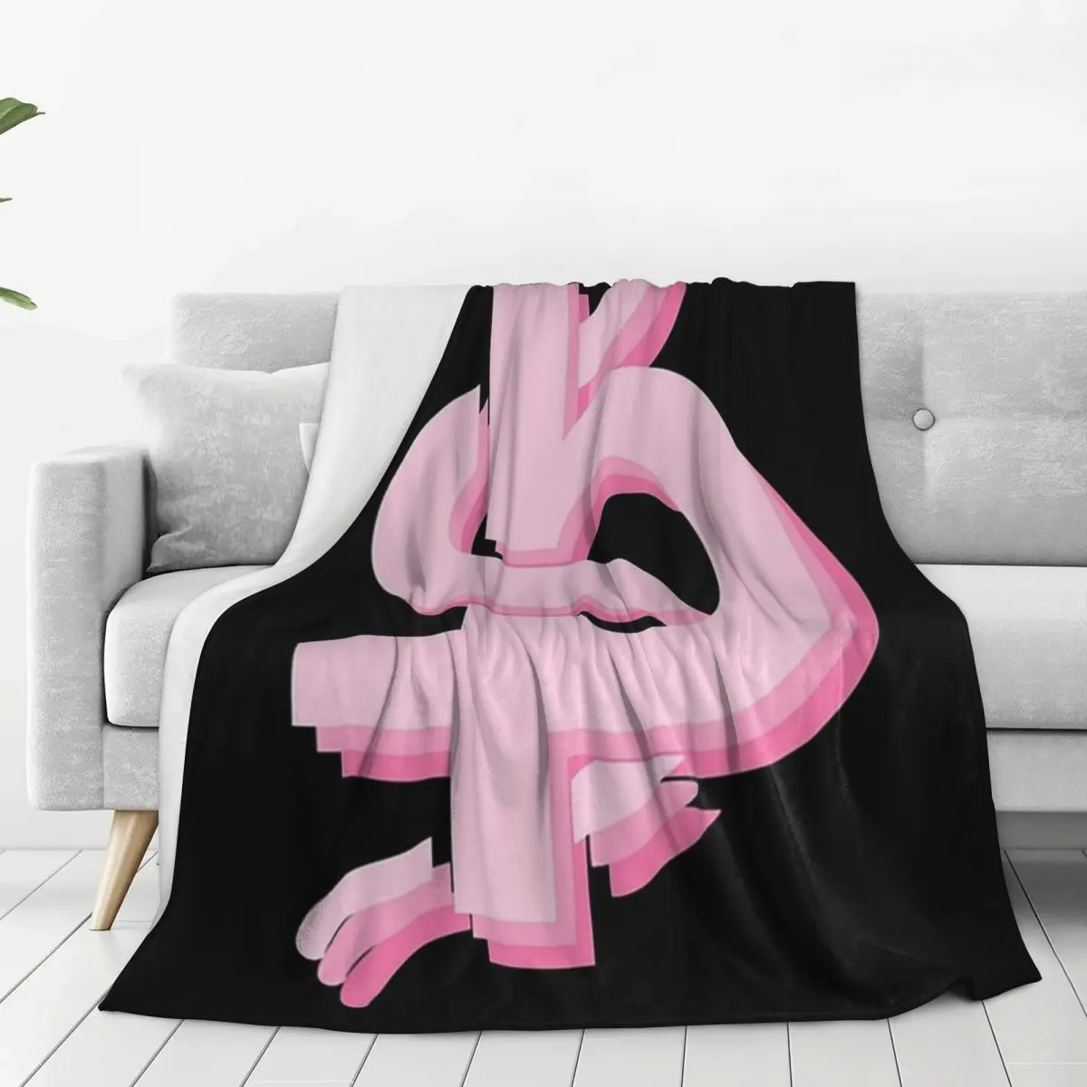 Blackbear Logo Pink Blanket Flannel Lightweight Throw Blankets Sofa Throw Blanket For Home Bedroom Office Throws Bedspread Quilt