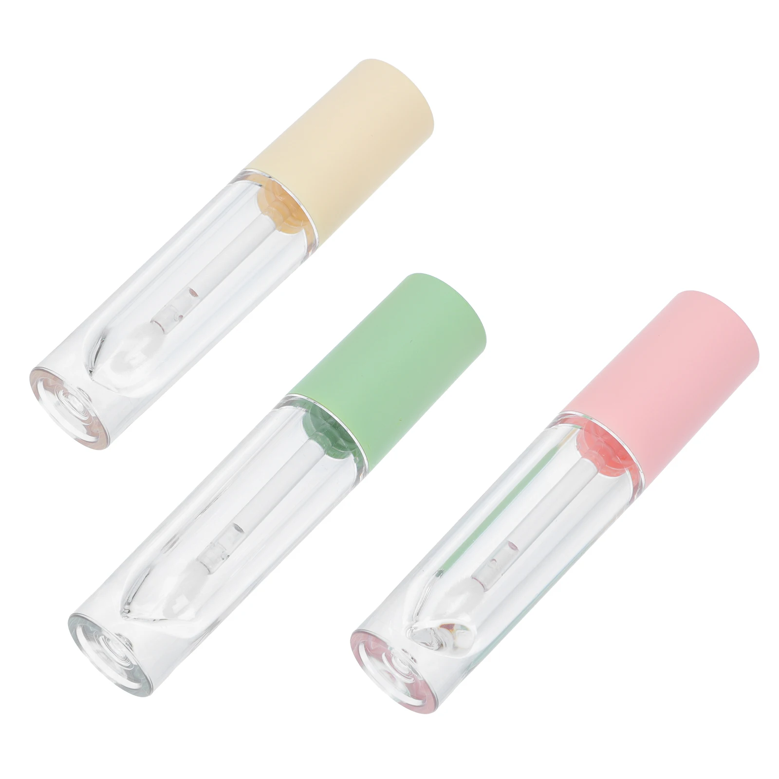 

3 Pcs 3 5ml Empty Lip Gloss Bottle Refillable Tubes Portable Clear Subpackaging Containers For DIY Samples Storage