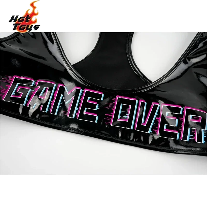 Hot Toys Game Over Anime Patent Leather Short Vest Cosplay Women Cyberpunk Uniform Set Costume