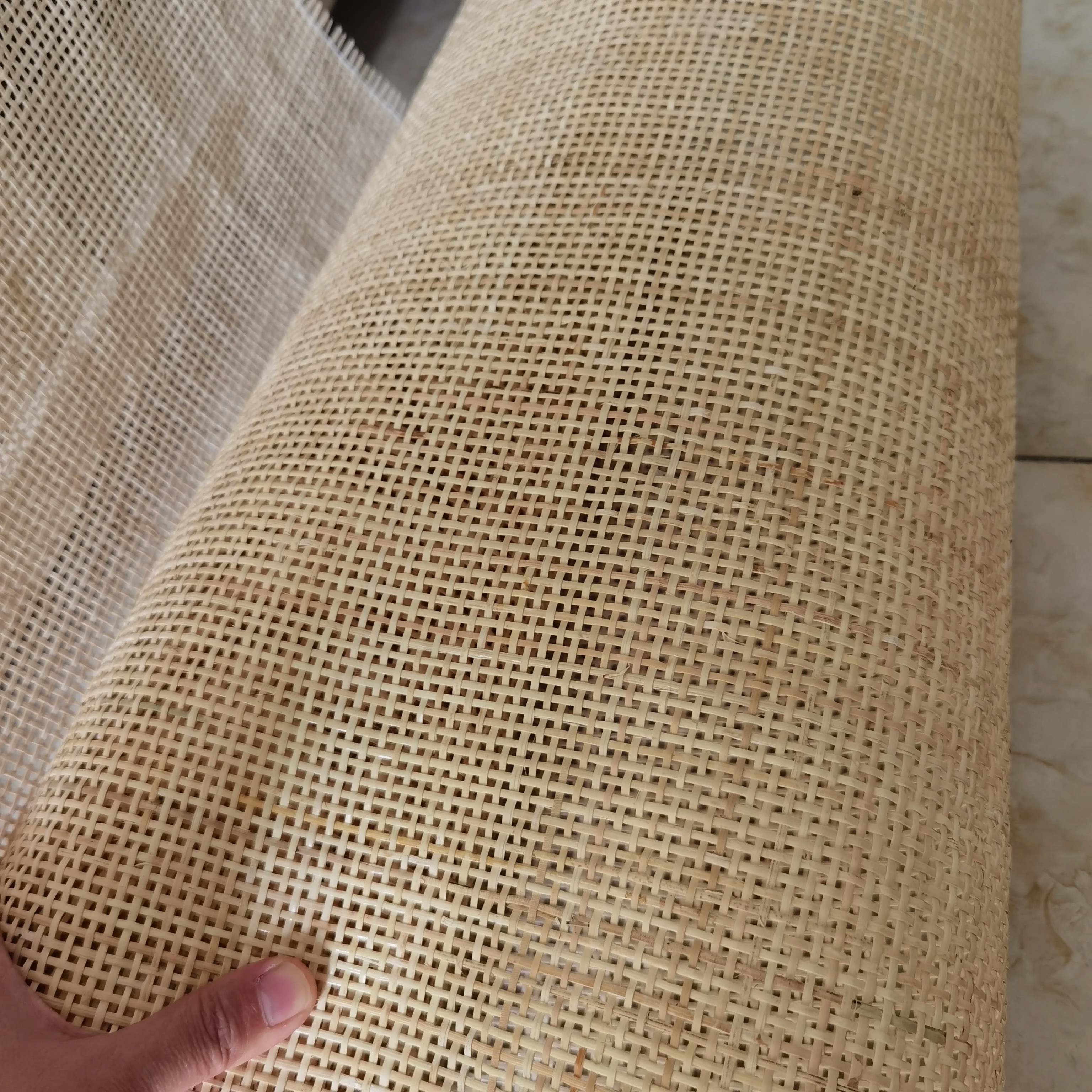 50cm X 5.3-7.5 Meters Real Indonesian Natural Rattan Cane Webbing Roll Square Hole Furniture Bedside Table Material