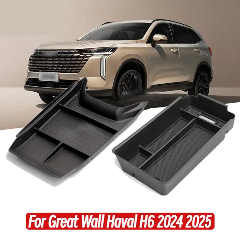 Car Central Control lower Storage Box Car Armrest Storage Box For Great Wall Haval H6 2024 2025 Wireless charging pad