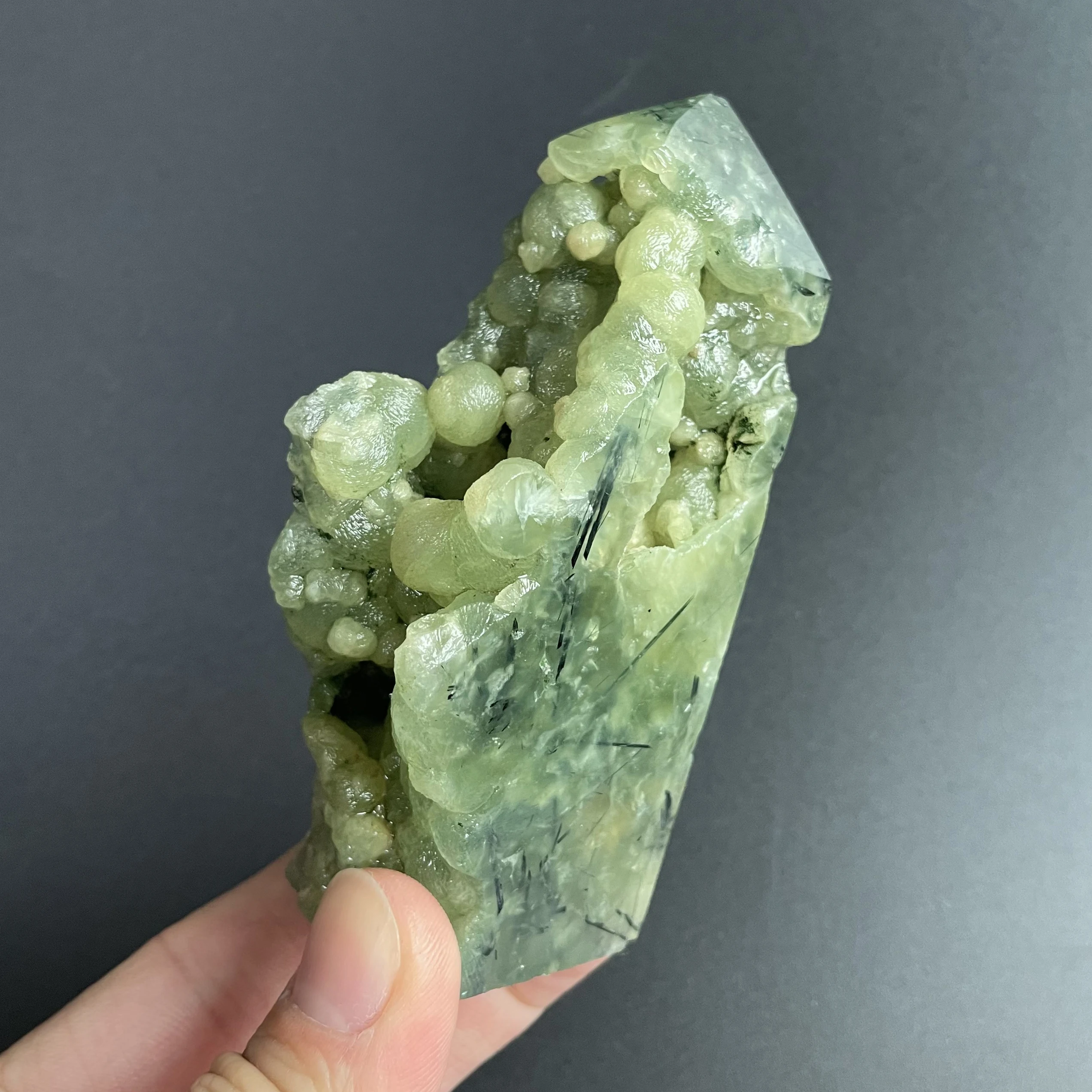 Natural Prehnite Quartz Rutilated Tower Point Home Decor Green Quartz Crystal Stone Obelisk Wand FengShui Gift Healing
