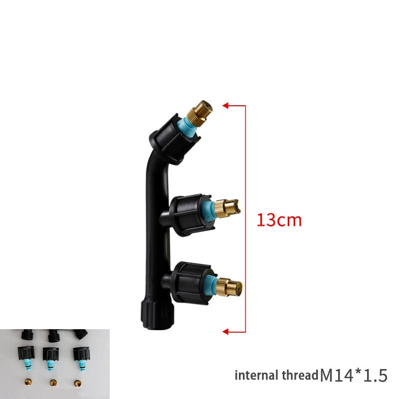 Boquilla atomizadora de cobre agrícola, rociador de rociado de pesticidas de riego de césped de jardín, cabezal de boquilla individual, doble, tres