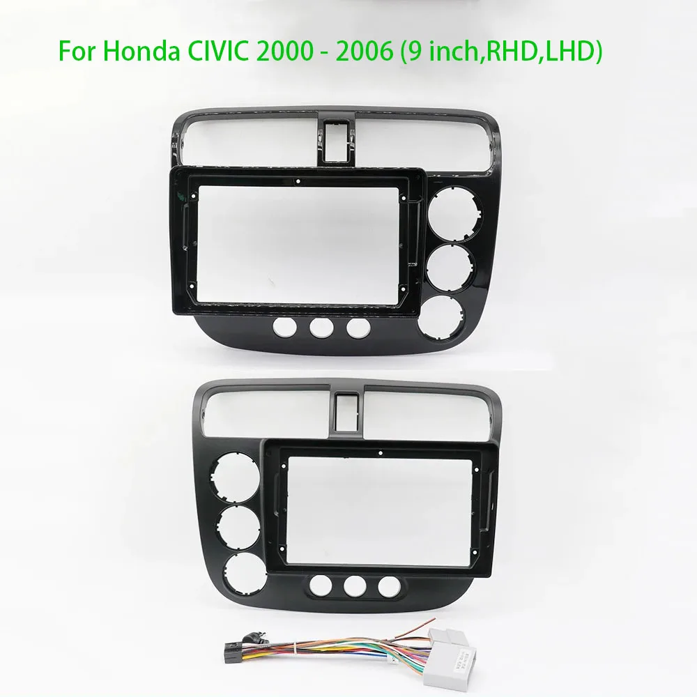 

9 inch Audio Dashboard Trim Panel Large Screen Multimedia Car Radio DVD Player Fascias Frame For Honda CIVIC 2000 - 2006 RHD LHD