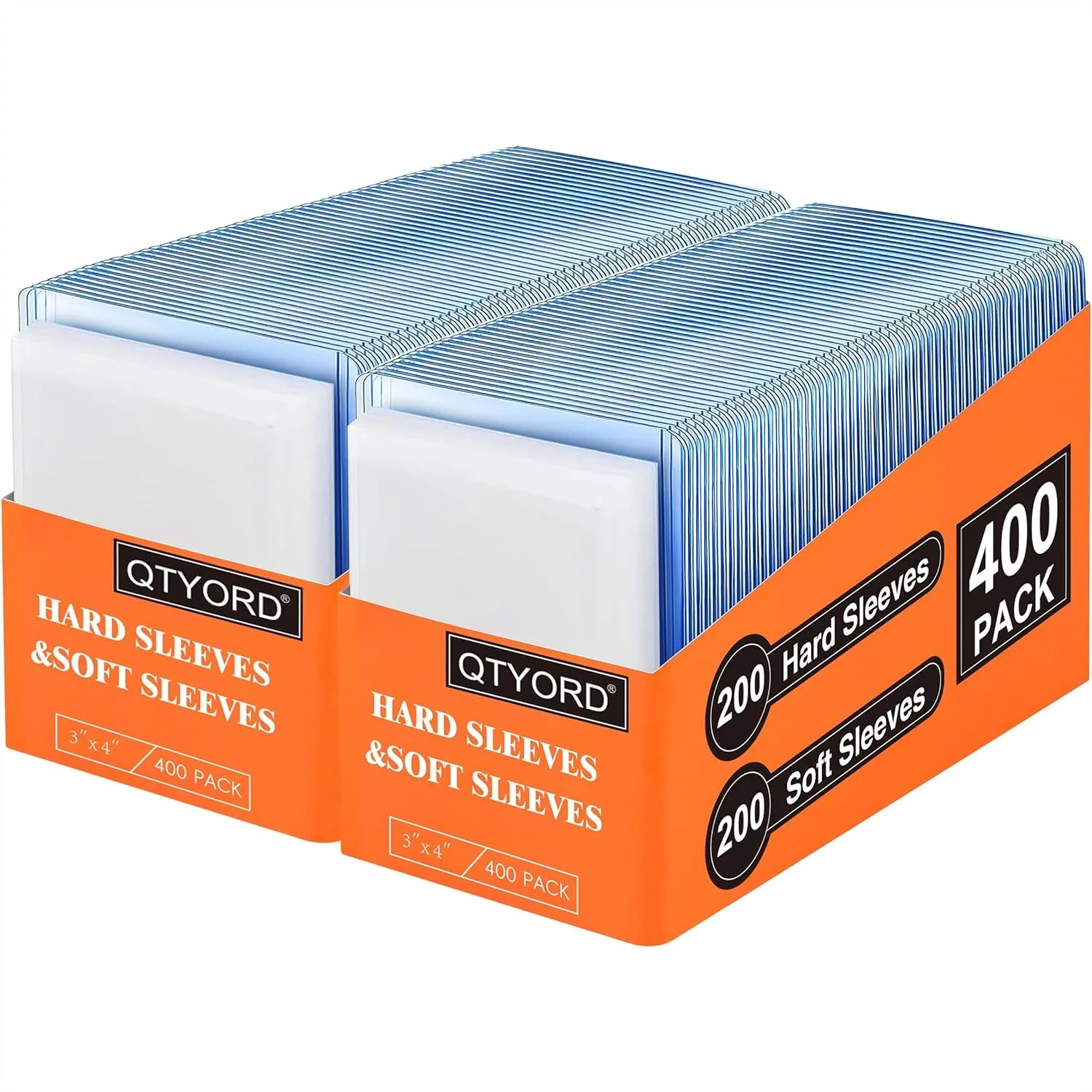

400 Card Sleeves Clear Loads For Cards 3X4 Inch Baseball Card Sleeves Hard Plastic Card Protectors For Trading Sports Football Game Cards