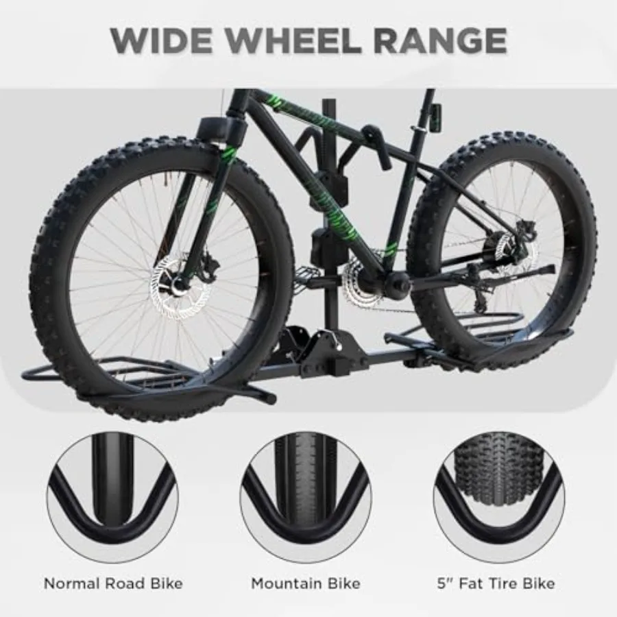 رفوف الدراجة لـ Ebikes رف الدراجة ذات الإطارات الدهوية لدراجة Tow Hitch 2Bike بسعة 160 رطل رف الدراجة الإلكترونية الثقيلة Wobble Free Smar