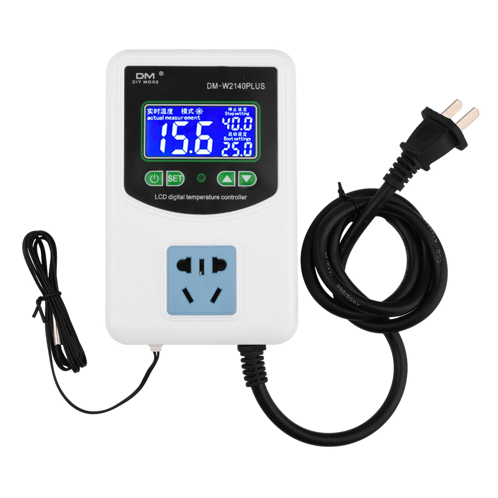 Controlador de Temperatura Digital Aquecimento Inteligente Arrefecimento Sensor Ntc Controle Temp Termostato 16a 3500w ac 110220v Zfx-w2140a