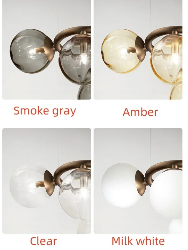 Magic Beans Hanglamp Glazen Hanger Licht Luxe Artistieke Rook Groey Glas Kroonluchter Lampen Voor Woonkamer Luminaria