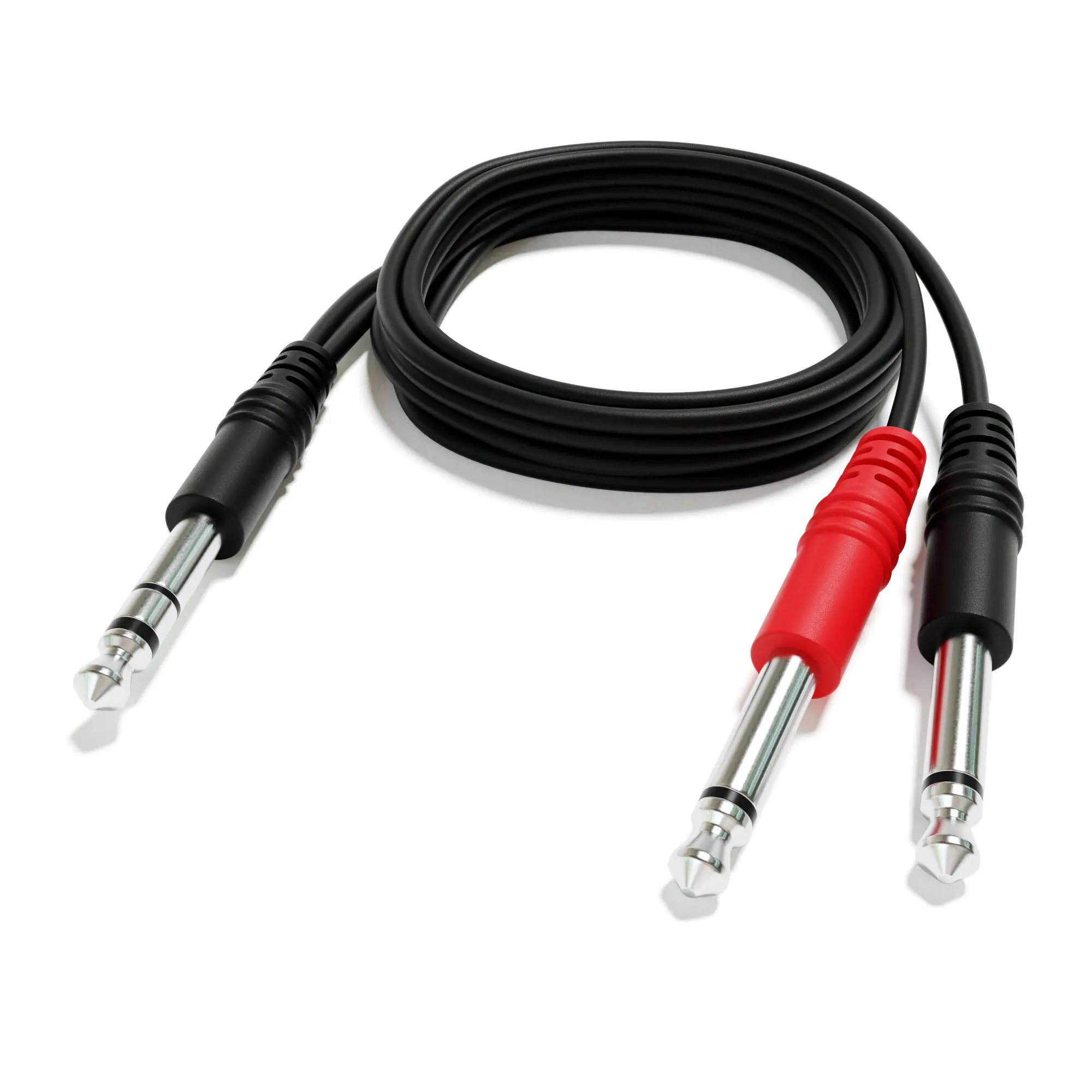 ExcelValley - Stereo naar Dual Mono Splitter Kabel 1/4" 6.35mm TRS naar 2 x TS - Professionele Audio Adapter voor Hoofdtelefoon Microfoon