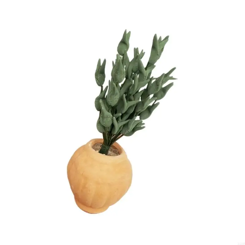1:12 bambole pianta foglia verde artificiale per foglie gioco finto