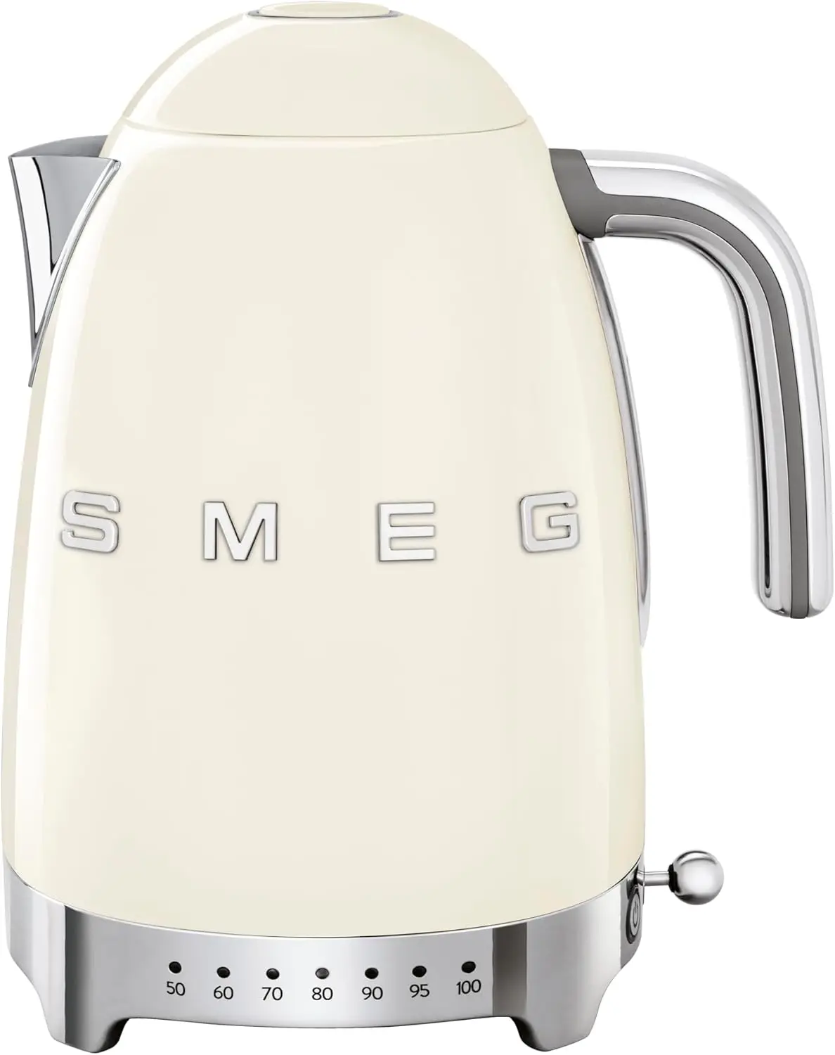 50's Retro 7 Cup Stainless Steel Variable Temperature Electric Kettle with 7 Temperature Settings, Led Display, Swivel Base and