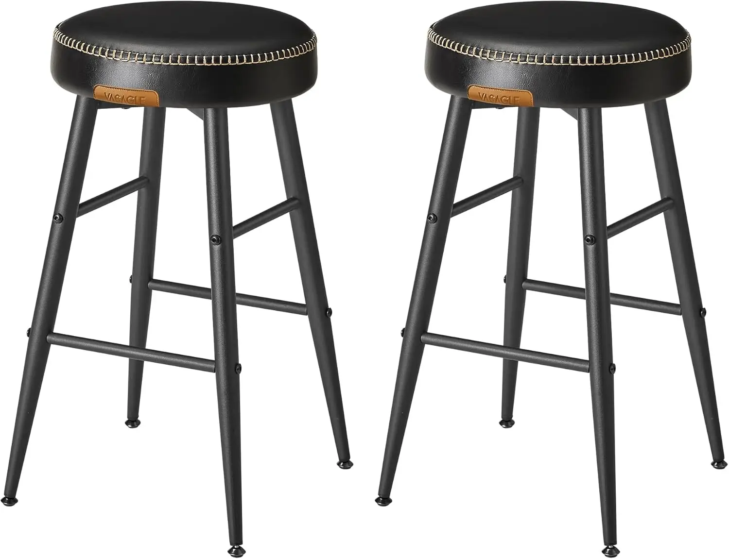 EKHO Collection - Bar Stools Set of 2, Counter Height Bar Stools, Kitchen Counter Stools, Mid-Century Modern Backless Counter