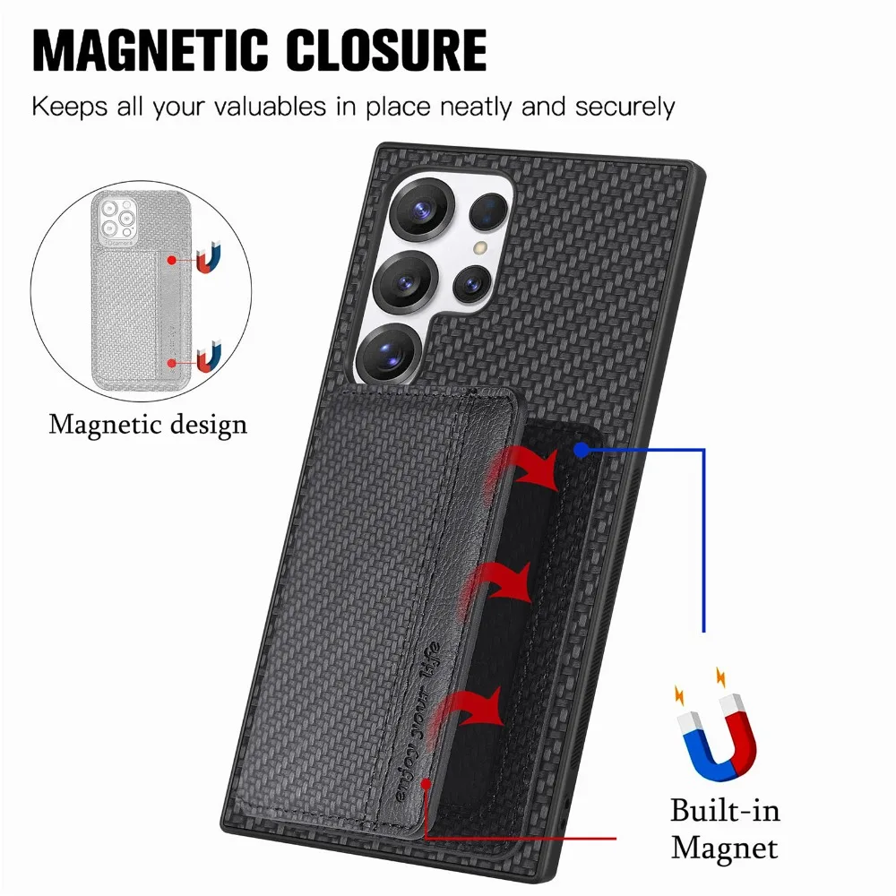 S26 الترا 5G حافظة جلدية خلفية محفظة رفيد حامل بطاقة الهاتف شل لسامسونج غالاكسي S26 الترا حافظة سامسونج S 26 غطاء مغناطيسي