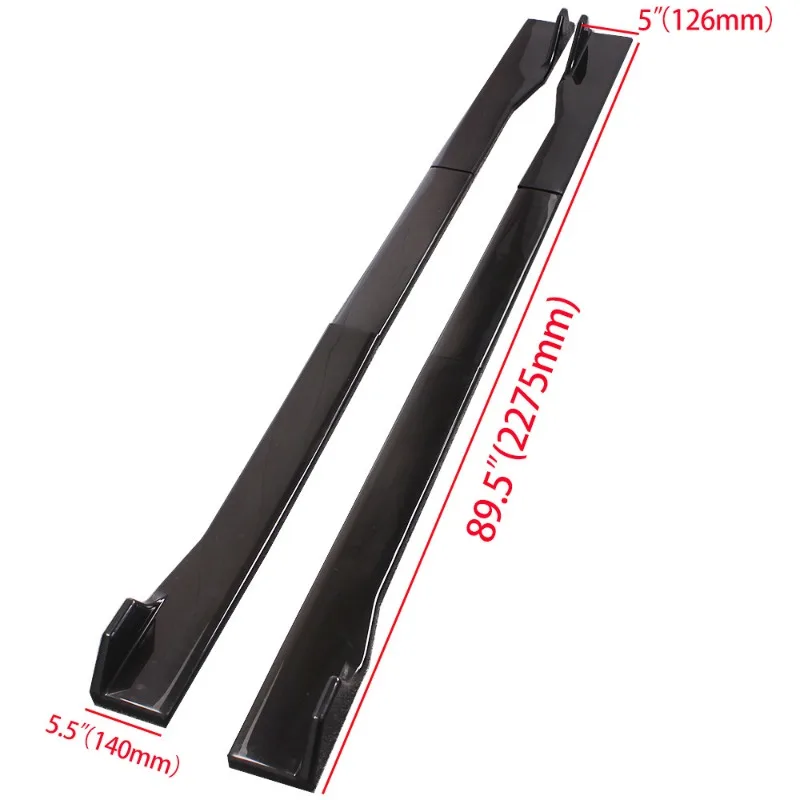 2.2M 3 Section Blade Side Skirt Universal Car Mod Split Spoiler Lip Side Bumper Extension