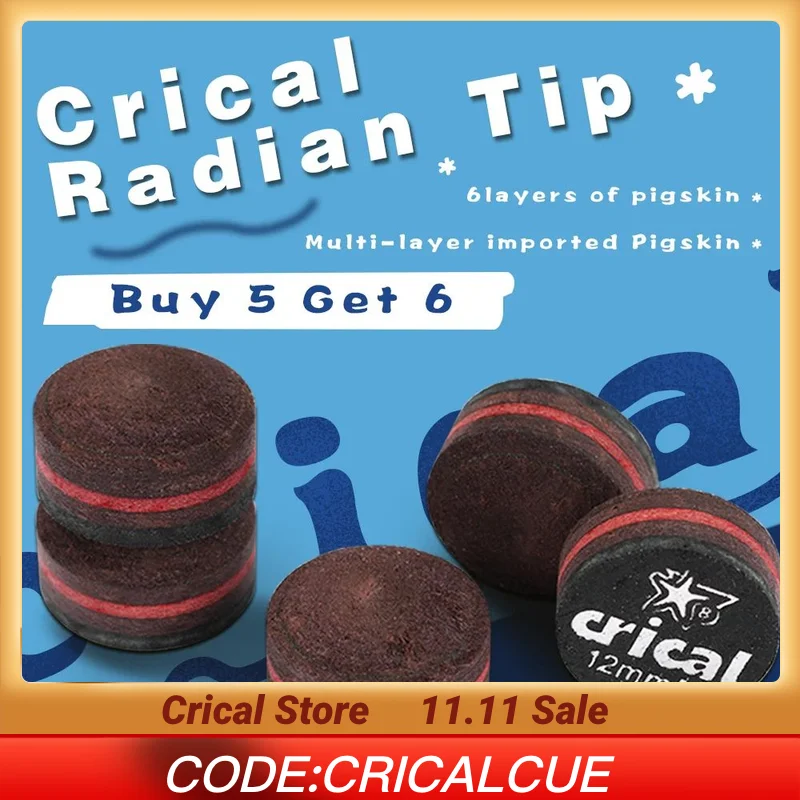 

NEW CRICAL Billiard Pool Cue Tips 5pcs Buy 5 Get 6 Carom Cue Tip/Snooker Cue Tip 10mm 10.5mm 11.5mm 13mm Billiard Accessories
