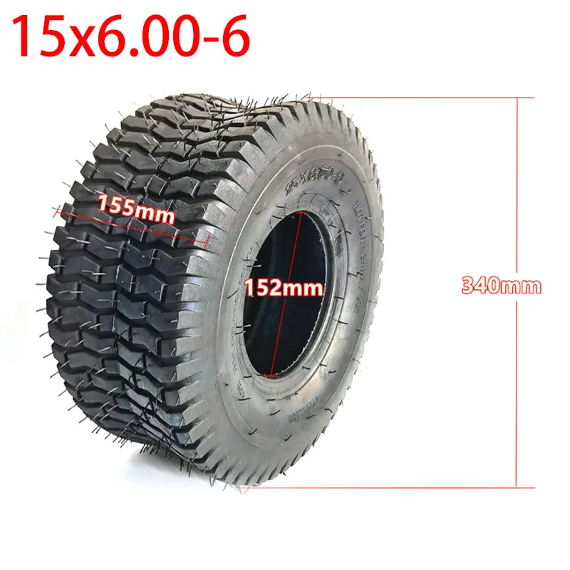 15x6.00-6 Tubeless tire 15*6.00-6 Vacuum Tyre for Lawn mower golf cart ATV Buggy Quad Bike Go Kart farm vehicle wheel parts