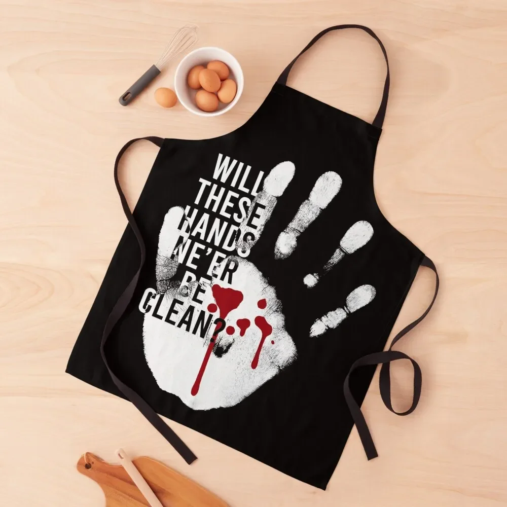 

Shakespeare Macbeth Will These Hands Ne'er Be Clean Apron Bib For Kitchen with pockets Apron