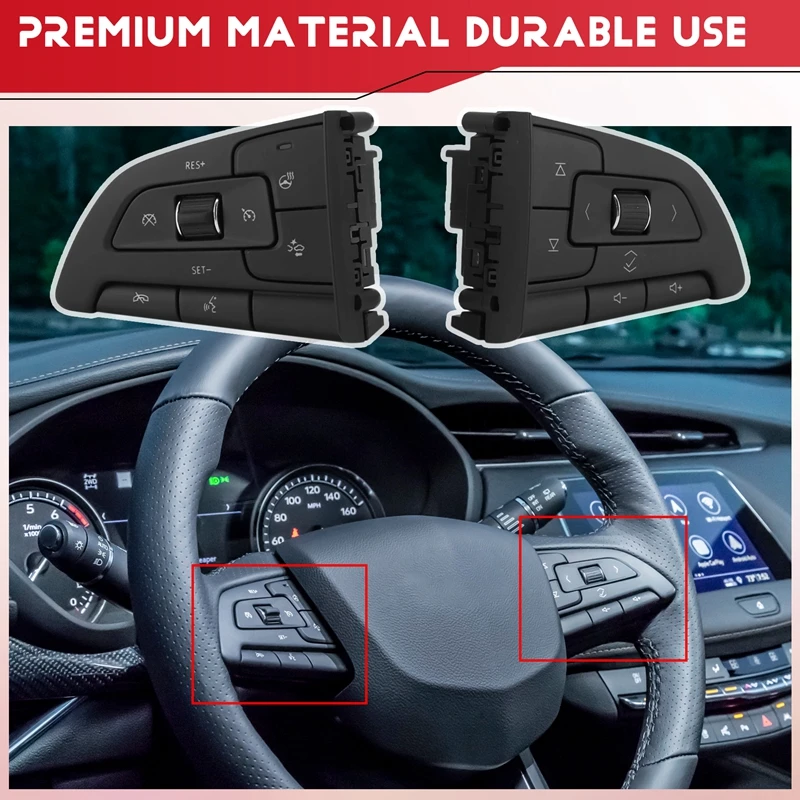 Car Steering Wheel Cruise Control Switch Button With Heating Function 86522937 86522934 For Cadillac XT4 2019-2021