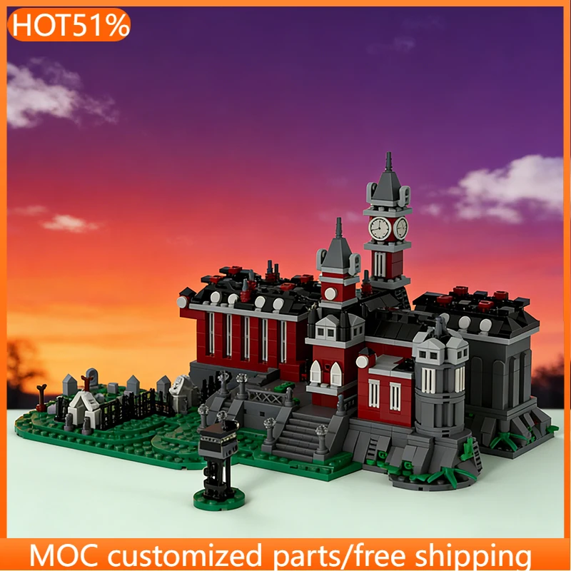 

1468 PCS City Street Asylum Mansion MOC Customize Modular Building Block Creative Design Educational DIY Boys Toy Christmas Gift