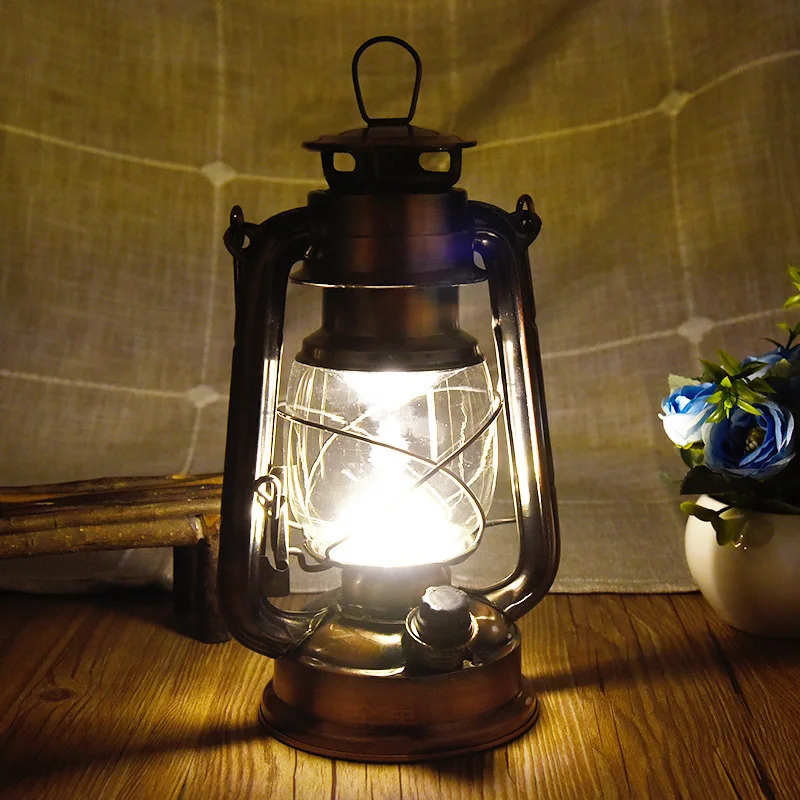 35cm Vintage Camping Lantern Light 18650 Battery Rechargeable USB LED Outdoor Tent Portable Lantern Dimming Lamp Camping Supply