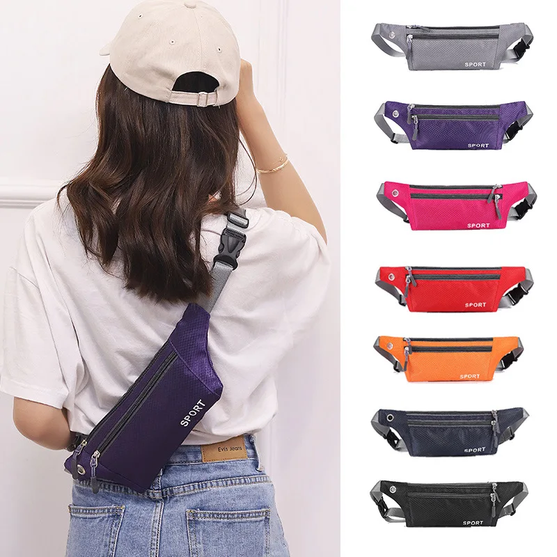 

Close-fitting waist bag Oxford cloth men's and women's mobile phone key storage running light breathable waist satchel