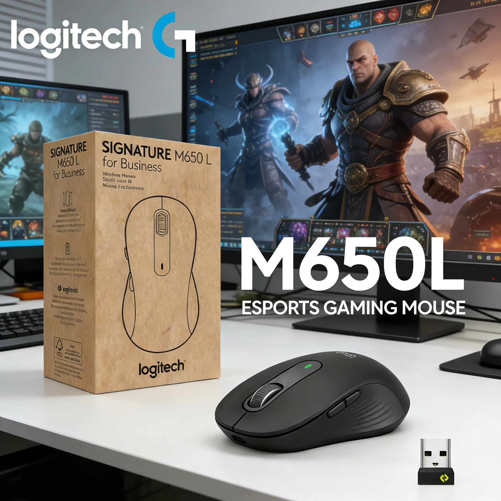 

Бесшумная беспроводная Bluetooth-мышь Logitech M650L, подходит для офиса и библиотеки, удобная рукоятка, Plug and Play