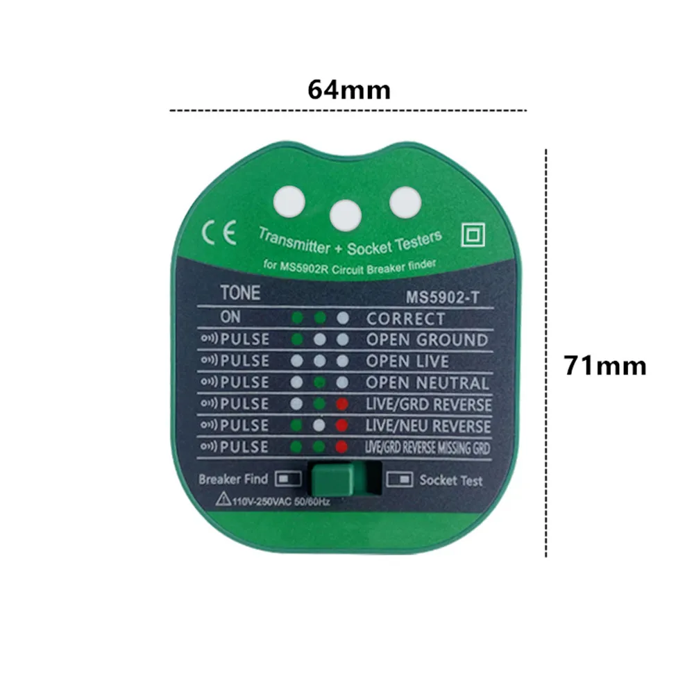 Multifunctional Automatic Circuit Breaker Finder Handheld Finder Fuse Socket Tester Analogue Receiver With Flashlight 220V /110V