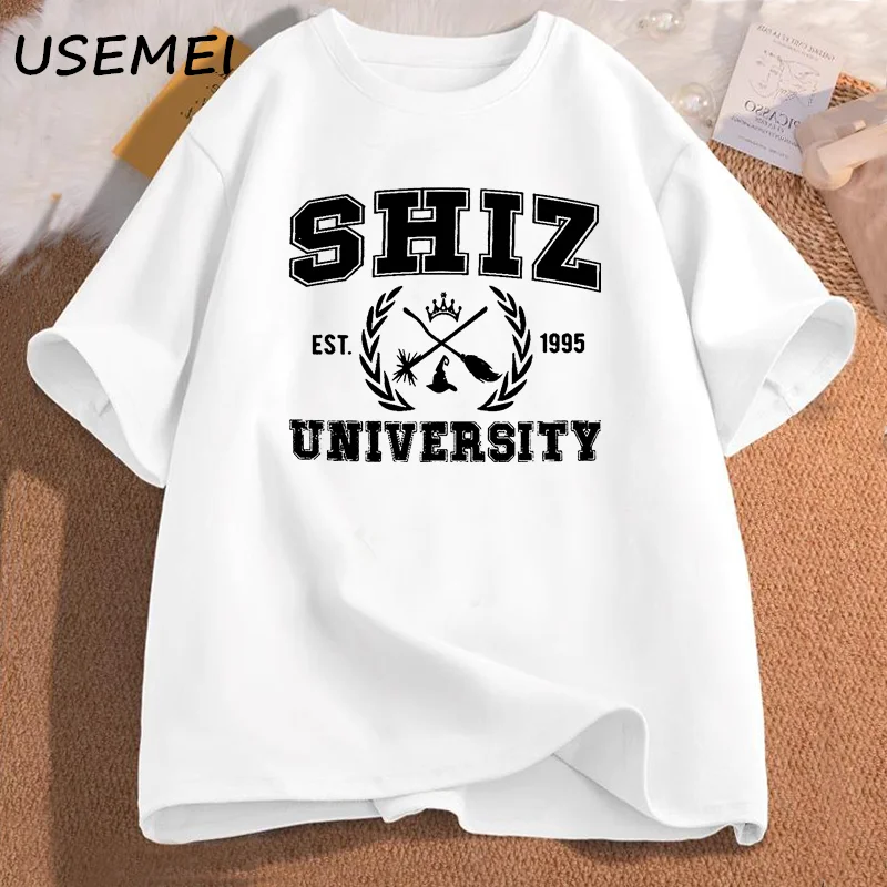 Shiz University Wickeds T Shirt Wizard Shiz Uni T-Shirt Magic Wand Casual Cotton Short Sleeve Graphic T Shirts Oversized Tops