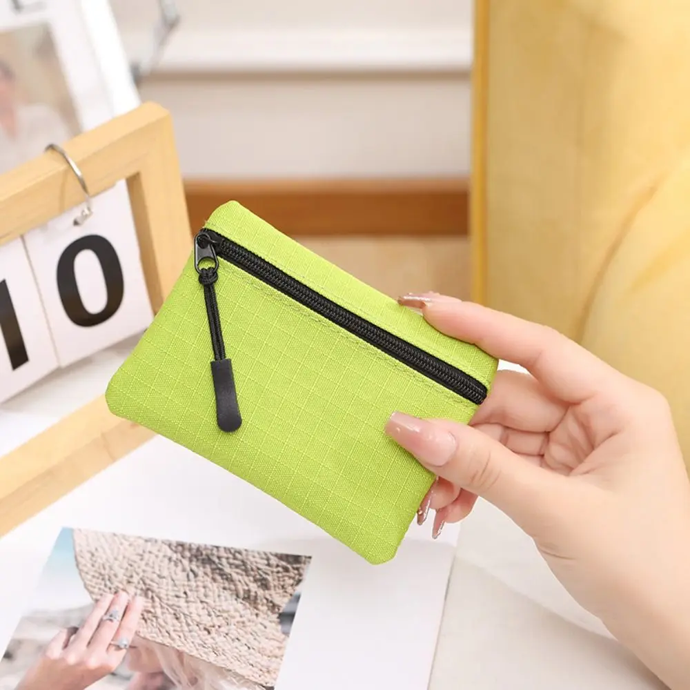 Unisex Solid Color Mini Coin Purse Zipper Canvas Coin Key Bag Kid Storage Pouch Money Pocket Women Men