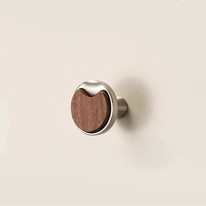 1PC Antique Drawer Knobs High-end Wardrobe Door Handle Walnut Wood Single-hole Handle Light Luxury Kitchen Cabinet Door Knob
