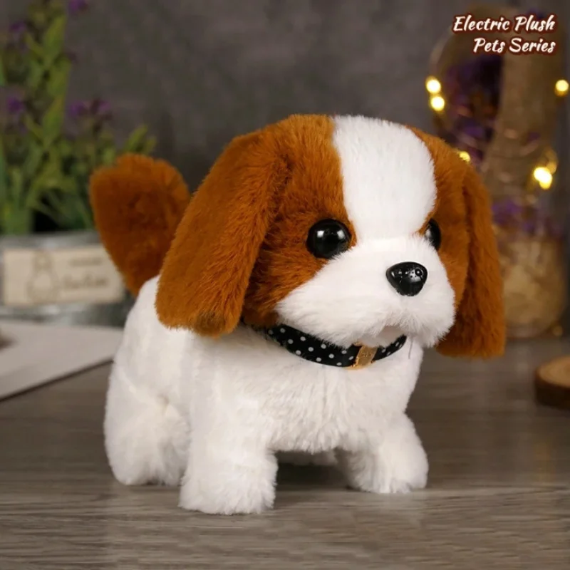 Juguete de peluche electrónico interactivo para bebé, perro que camina, Barks Wagging Tail, mascotas, cachorro, juguetes Montessori para niñas y niños, regalo de Navidad