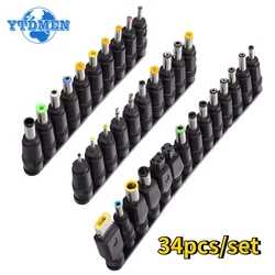 8/34pcs Universal 5.5mmx2.1mm DC AC Power Adapter Tips Connector Kit for Notebook Laptop Charger Power Adapter Tips Jack Set