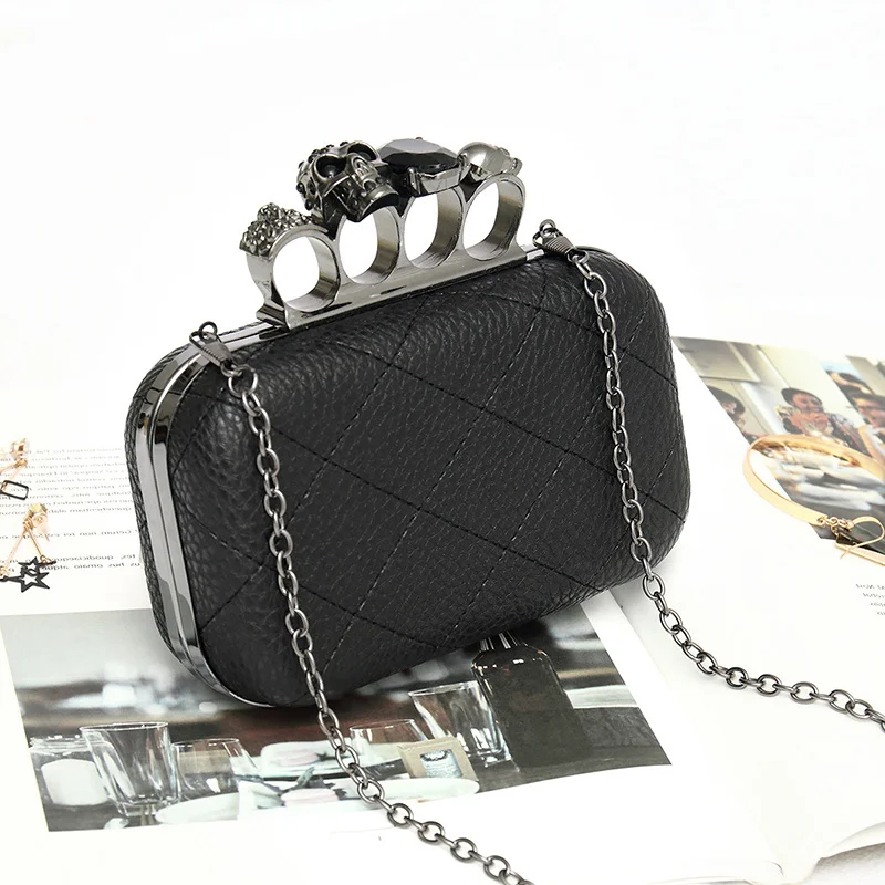 New Promotion Sale Korean Fashion Luxury Chain Diamond Lattice Dinner Clutch evening Bag Leather Women\'s Crossbody Shoulder