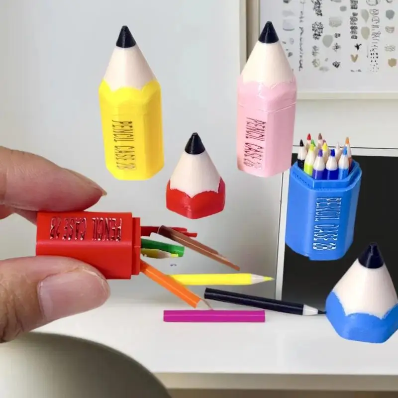 De ultieme fantasiespel speelgoedset: 10/12 stuks miniatuur poppenhuisaccessoires inclusief minipotlood en gekleurde pennen