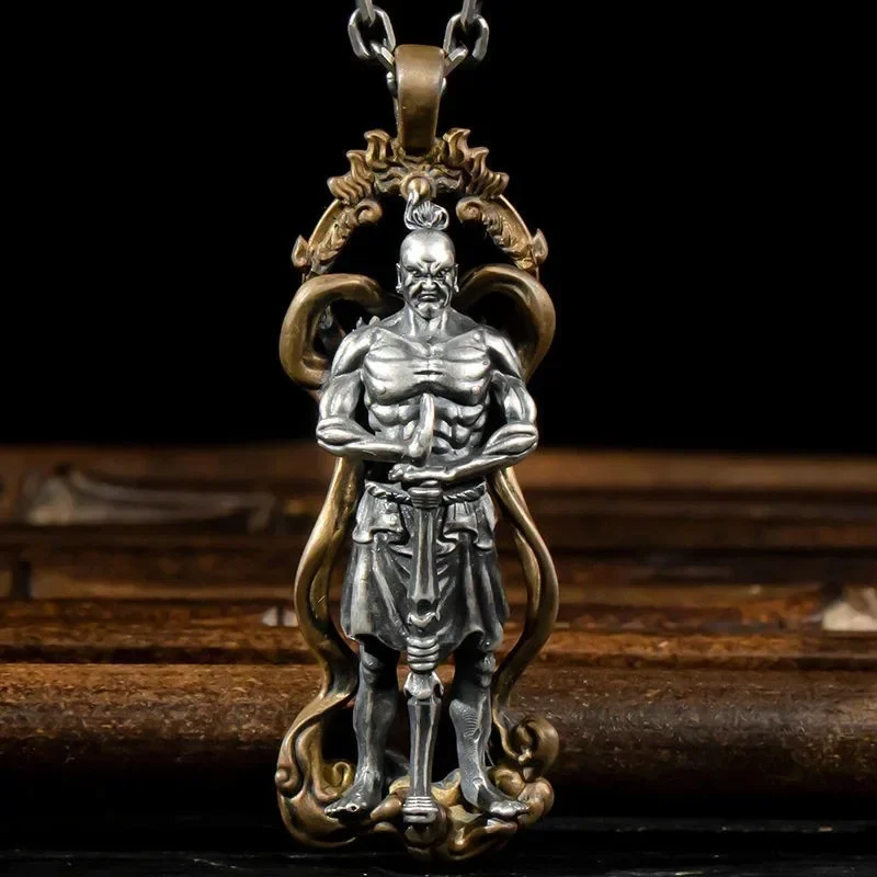 Personality Vintage Vajra Arhat Buddha Pendant Necklace for Men Party Punk Women Amulets Jewelry Buddhist Jewelry