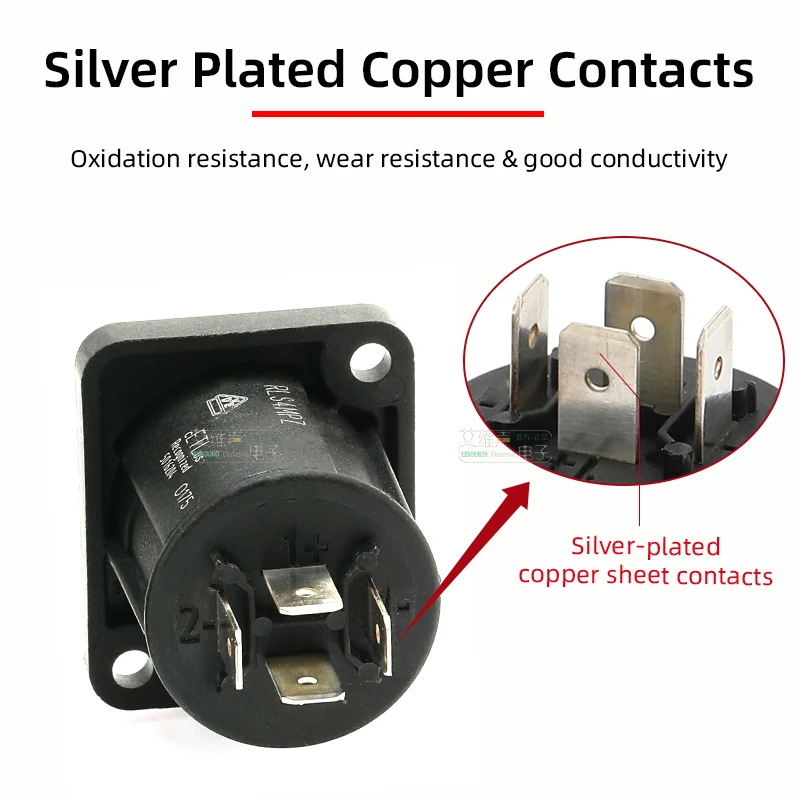 NEUTRIK's REAN في القطب موصل مكبر الصوت المكونات ، مكبر للصوت ، وعاء مكبر الصوت ، 3 16 "علامات التبويب المسطحة الاتصال ، 1 5 10 20 50