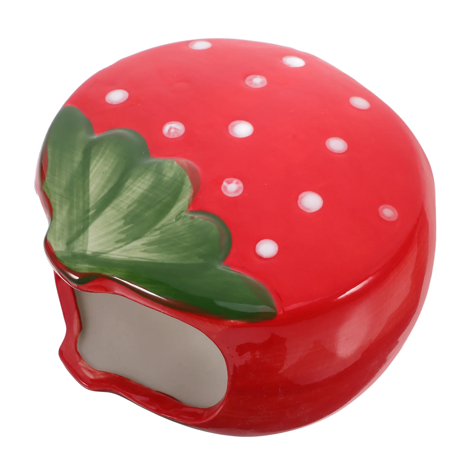 

Strawberry Pencil Holder Ceramic Material Pen Organizer Large Space Desktop Storage Box Makeup Brush Holder Office Home