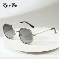 RUOBO Hexagon Polarized Sunglasses For Men Women Brand Design Driving Mirror Surface Lens Sun Glasses Goggle UV400 Gafas De Sol