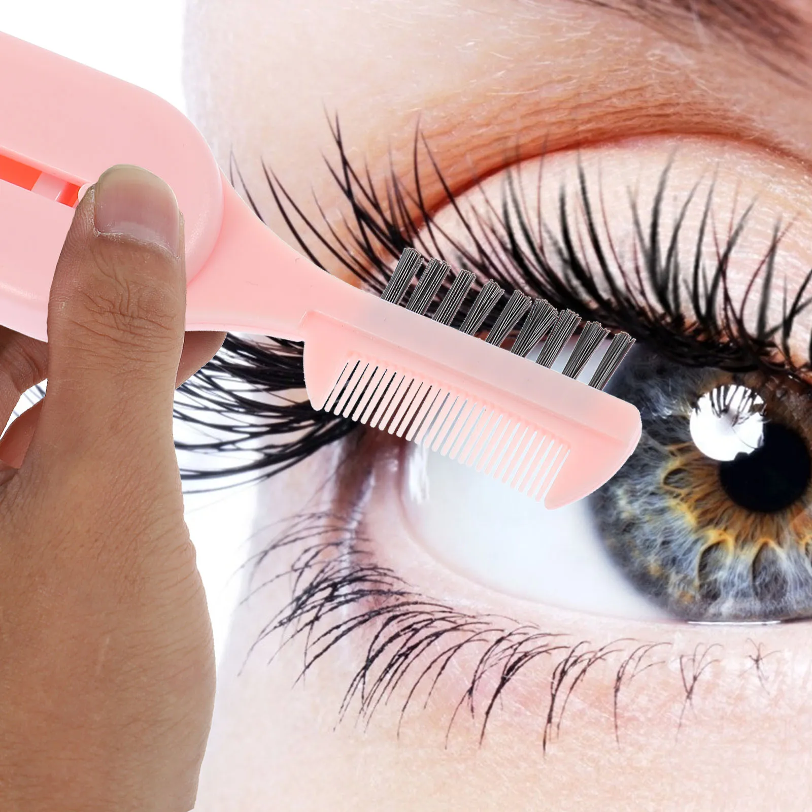 Rizador de pestañas largo H, herramientas de maquillaje de plástico, Clips rizadores, peine, juego de regalo, pestañas hermosas y fáciles, formas duraderas, 2 uds.